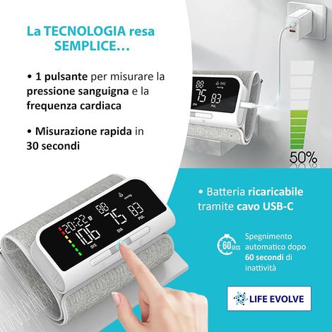 Misuratore elettronico della pressione sanguigna da braccio 33A. Misuratore della pressione sanguigna da braccio professionale, intelligente e multifunzione. Monitoraggio della pressione sanguigna e d (1/3)