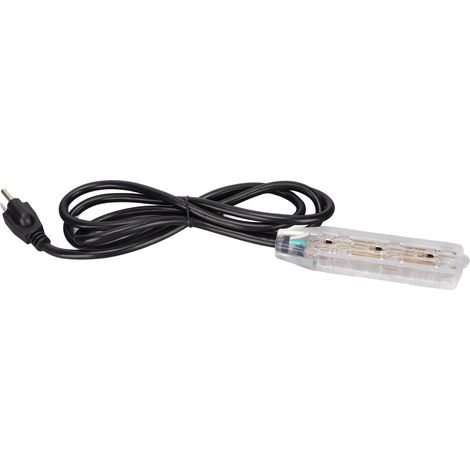 Câble d'extension robuste pour prise américaine 125 V, 1,8 m (JD3218), pour prises NEMA 5-15P à 3 prises NEMA 5-15R (JD3218) (1/5)