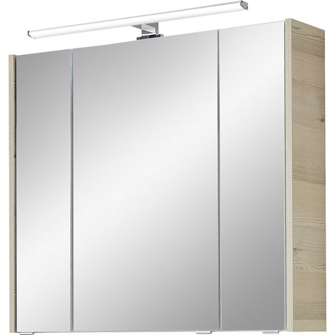 Pelipal Spiegelschrank Quickset 85-II LED-Aufsatzleuchte Polar Pinie 80 cm Spiegelschrank (1/3)
