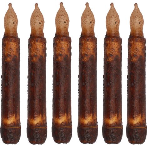 Bougie Led Sans Flamme - Bougie Pillar Primitif En Cire Réelle - Pour Cheminée Décoration Noël Halloween Mariage Église - 6 Pièces (1/5)