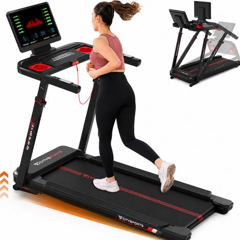 CITYSPORTS Professionelles Klappbares Laufband NB6 - 3700W (5 PS) Motor, 15,5 km/h, 15-Stufen Elektrische Neigung, App & Smartwatch-Fernbedienung (1/5)