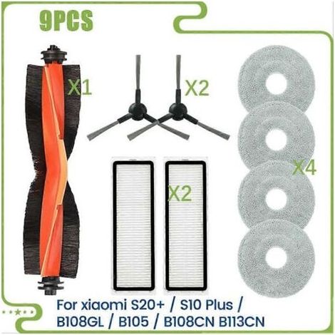 Pièces et accessoires pour aspirateur robot Xiaomi S20+ / S10 Plus / B108GL / B105 / B108CN B113CN : brosse principale, filtres, serpillères (1/5)