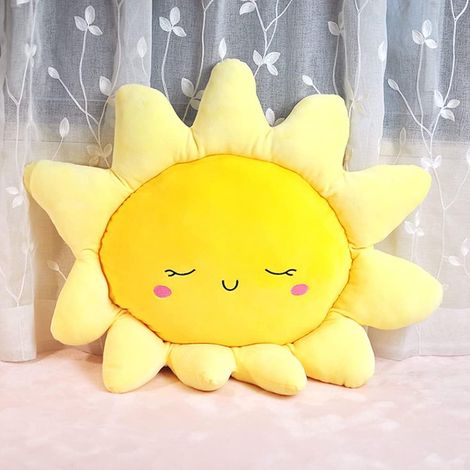 Coussin de sol Sunshine - Tournesol - 50 cm - 1 pièce - Jaune - Coussin en peluche douce pour la décoration intérieure et la voiture (1/5)