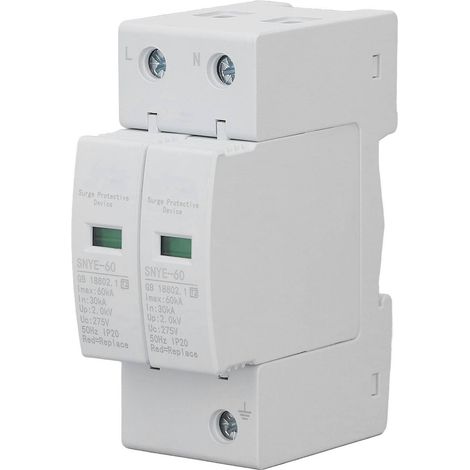 Boîtier de distribution blanc avec protection contre les surtensions IP20, boîtier de jonction simple et sûr, parafoudre 60 kA 2P 275 V (1/5)