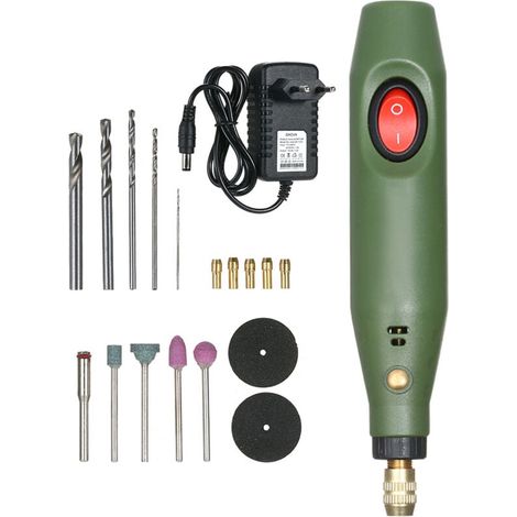 Mini ensemble de meuleuse électrique multifonctionnelle DC12V, Kit d'outils rotatifs de meulage de perceuse pour le fraisage, le polissage et la gravure (1/4)