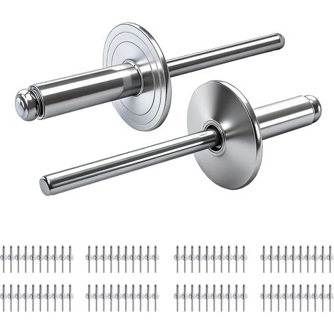 80 Rivets Aveugle en Aluminium avec large bride, 4.8x25mm Rivet Pop (1/5)