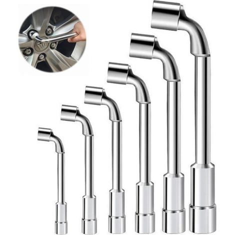 Clé à pipe débouchée en L 7/8/9/10/11/12 mm – Acier haute teneur en carbone – Pour réparations mécaniques et plomberie – Design courbé pour accès étroit (1/5)