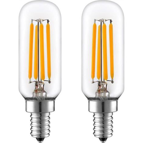 [NIEMALS VERWENDET] 2er-Pack E14 T25 LED-Röhrenlampe für Dunstabzugshaube, 4 W = 40 W, Warmweiß 2700 K, für Kühlschrank/Gefrierschrank/Mikrowelle/Kühlschrank 220V