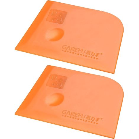 Grattoir en plastique mastic spatule épandeur outil de lissage pour peinture mur traitement pare-brise 5.5 "Orange 2 pièces (1/4)