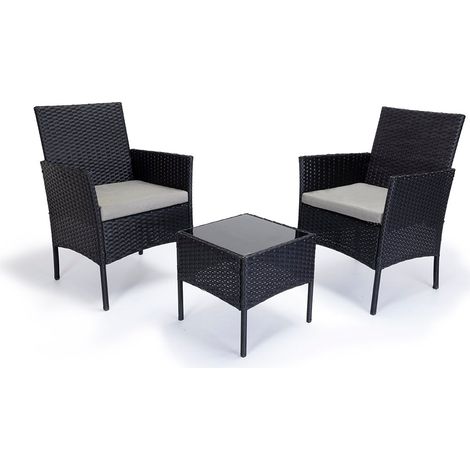 Conjunto Mesa + 2 Sillones de Ratan PE. Muebles de Jardin y Terraza (1/5)