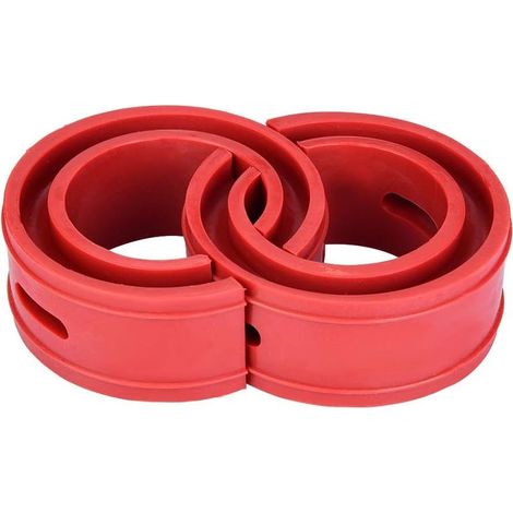 Amortiguador de resorte universal para automóvil de 2 piezas, cojín de parachoques rojo, amortiguador de resorte tipo parachoques (D) (1/5)
