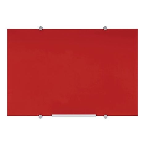 Tableau en verre magnétique Flow 45 x 60 cm Bi-Office rouge (1/5)
