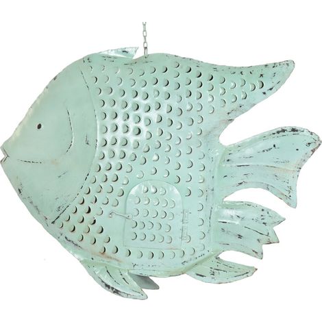 Decoracion Metal 108X16X80 Pez Azul Celeste (1/5)