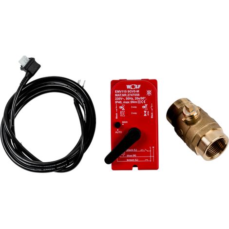 Wolf Válvula de cierre de 2 vías DN 25 RP 1 230V para CHA, 9146879