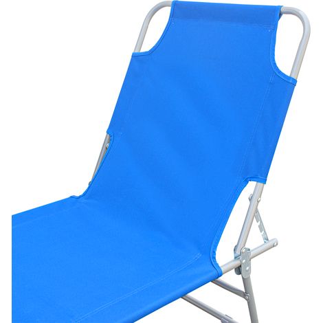 Mediawave Store – Transat pliant avec dossier inclinable 4 positions – Structure acier robuste – Pliable et portable – Capacité 100 kg – Dimensions 183x55x25 cm (1/5)