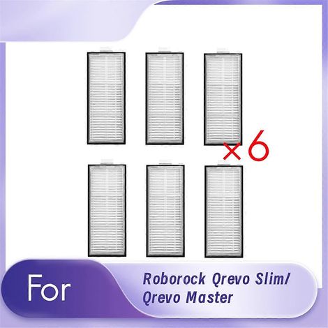 6er-Pack Reinigungsfilter für Roborock Qrevo Slim/Qrevo Master – Ersatzteile für Filterreiniger – Kehrmaschine (1/5)