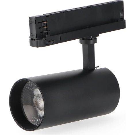 IluminaShop - Foco LED para Carril 30W Negro Milan Trifasico Chip Osram  Blanco Frio 6000K (1/3)