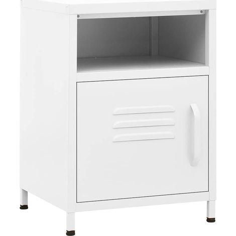 Maison Exclusive - Nachttisch Weiß 35x35x51 cm Stahl (1/5)