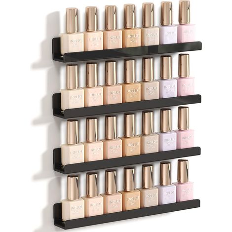 Schwebende Schallplattenregale, Set mit 4 Wandregalen aus schwarzem Acryl, 30 cm, Dekoration für Bücher/Fotos/Make-up, Schlafzimmer, Wohnzimmer, Badezimmer, Aufbewahrung und Organisation