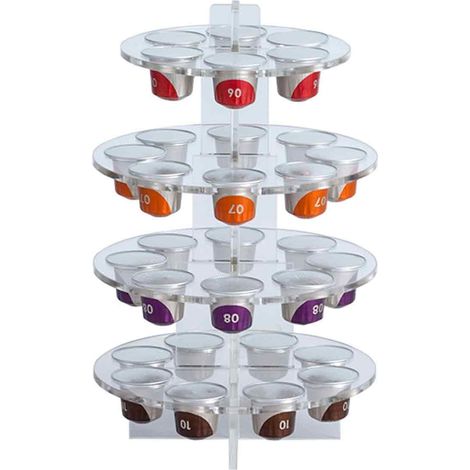 1 Support à capsules café, 30 trous, acrylique, design moderne, pour cuisine bureau salon (1/5)
