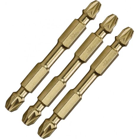 Embout magnétique double pour tournevis PZ3-65 mm IG, lot de 3 pièces - M B-45238