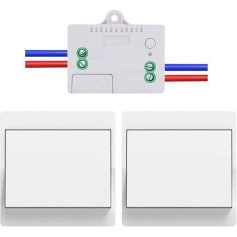 EU interrupteur sans fil sans piles Lot de 2 kit interrupteur sans fil autoalimente va et vient sans fil sans pile radio interrupteur a distance eclairage domestique (EU 1Gang 2V1 A) (1/5)