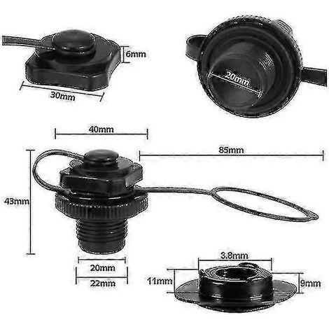 Lay-z-spa Bestway compatible avec valve à vis de bouchon d'air Vegas Premium Miami1pcs-Black SZRH (1/2)