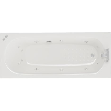 Monte Carlo 1700mm x 700mm 12 Jet Chrome V-Tec Textured Base Anti Slip Single Ended Whirlpool Bath (1/5)