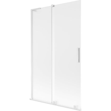 Mexen Velar L mampara de ducha deslizante de 2 hojas 110 x 150 cm, esmerilado, blanco - 896-110-003-31-20 (1/5)