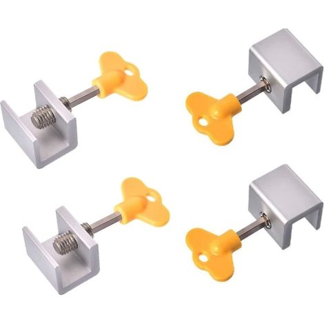 Accessoire de sécurité pour la maison, lot de 4 unités, en aluminium, antivol, protection enfant, pour fenêtres.-AquaForge (1/3)