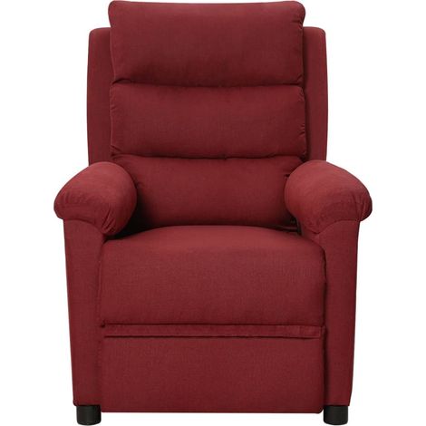 Maison Exclusive - Poltrona Massaggiante Elettrica Rosso Vino in Tessuto (1/5)