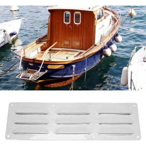 Dreiloch-Lüftungsgitter aus Edelstahl 304, 260 x 87 mm, für Boote, Schiffe, Yachten und Kajaks. (1/5)