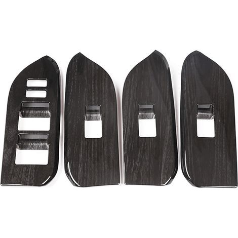 Panneau de bouton de réglage de fenêtre et cache de poignée de porte pour Land Rover Prado 150 modèles 2014-2018 (FJ150 J15), grain de bois noir.