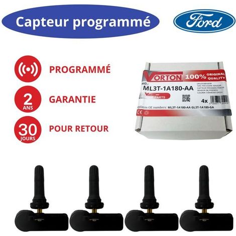 4 sensori TPMS Ford ML3T-1A180-AA preprogrammati 315 MHz per Bronco, Expedition, F-150, F-250, F-350, Navigator