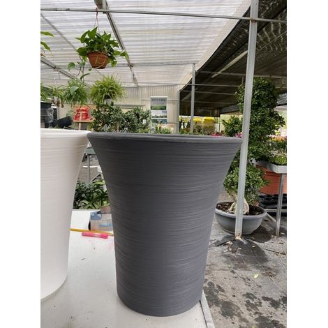 Vaso tondo in resina Mimosa 50 cm. Antracite