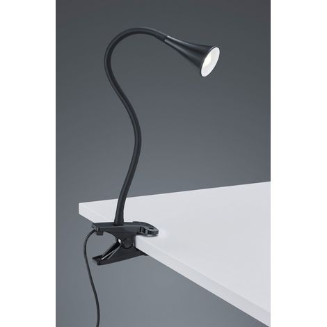 VIPER LAMPADA DA STUDIO LED 3W 400lm, 3000K FLESSIBILE CON PINZA NERA H. 35CM (1/2)