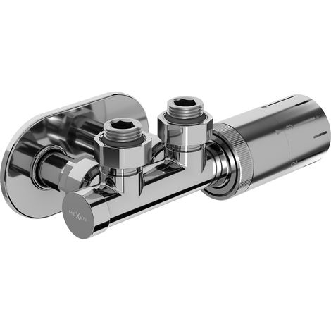 Mexen G05 Eck-Thermostatventilset mit Abdeckung R, Duplex, DN50, Chrom - W907-958-905-01 (1/3)