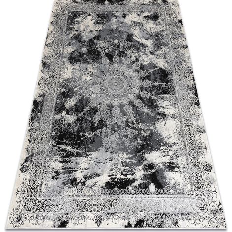 Modern VINCI 1407 carpet Rosette vintage - structural ivory / grey beige 80x150 cm