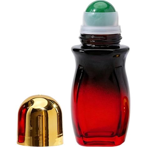 Bouteilles en verre à rouleau de 50 millilitres conteneur de parfum à huile rechargeable Bouteilles vides en verre ambré pour fêtes, salons, centres de bien-être, soins de beauté, voyages, bureaux, à (1/5)