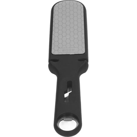 Affûteur de couteaux double face 6 en 1 multifonction portable, pierre à aiguiser pour la cuisine et le camping, noir (1/5)