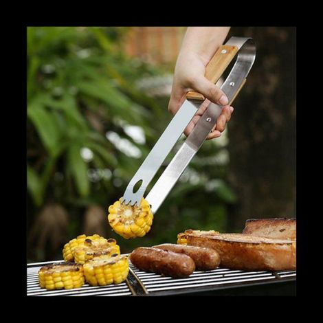 Fourchette - Pelle - Pince - Outils Barbecue En Acier Inoxydable - Pour Barbecue En Plein Air Et Cuisine Intérieure - Lot De 3 (1/5)