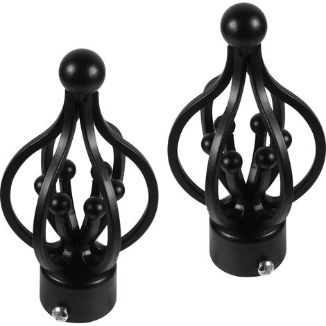 Embouts Décoratifs en Fer Mat Noir 28 Mm, 2 Pièces, Extrémité Finale pour Tringle à Rideaux, Accessoire Décoratif Intérieur pour Pose et Finition de Tringles à Rideaux (1/5)