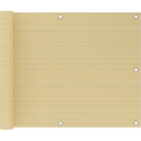 Écran de balcon brise pare vue protection confidentialité 75 x 500 cm PEHD beige