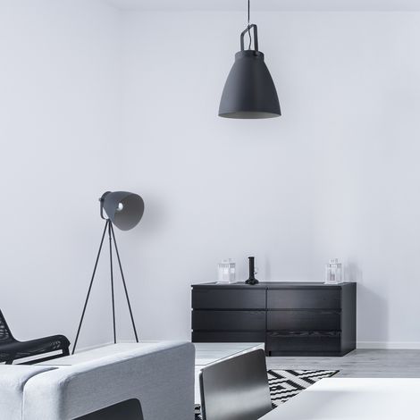Paco Home Luminaria Pie Moderna Salón Luminaria Suspensión Diseño Focos E27  Gris-antracita, Lámpara colgante