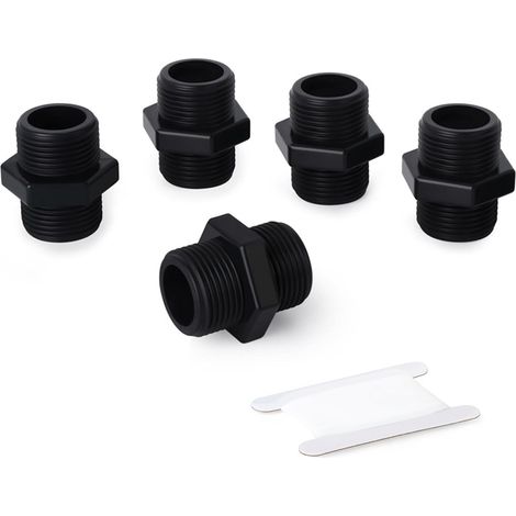 5 pièces Raccord hexagonal PVC, filetage mâle à mâle 1-1/2" BSP, pour tuyauterie eau froide