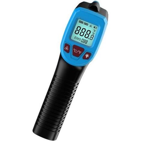 Infrarot-Thermometer mit LCD-Bildschirm, berührungsloses digitales Lasermessgerät, Temperaturbereich -50 °C bis 600 °C, blau (1/5)