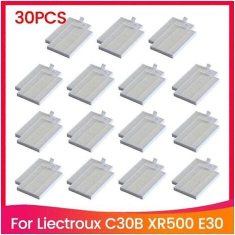 Lot de 30 filtres HEPA pour aspirateur robot Liectroux C30B XR500 E30 - Pièces de rechange (1/5)