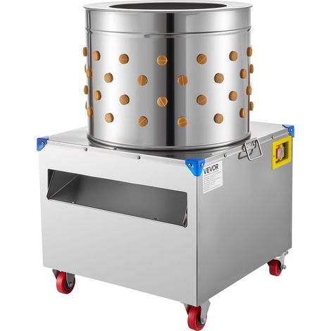 VEVOR Spiumatrice per Rimozione Piume di Pollo Tamburo da 500 mm 2 CV, con 106 Dita Morbide e Ruote di Trasporto, in Acciaio Inossidabile Capienza max. di 4 Pulcini (1/5)