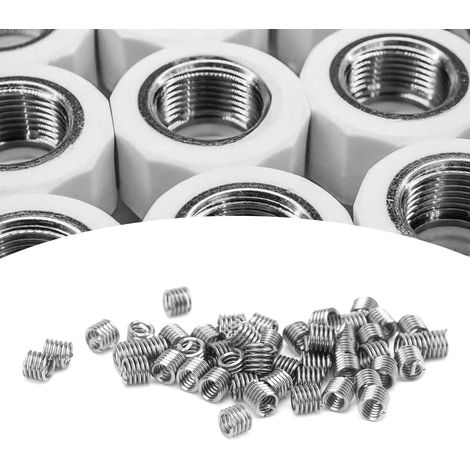 50 pièces de manchons de protection et de réparation de filetage en fil d'acier standard américain 2-56, diamètre 1,5D (1/5)