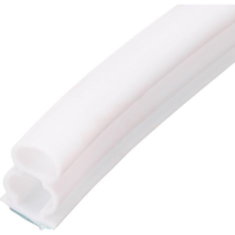 Joint d'étanchéité en caoutchouc pour portes et fenêtres, 6 m (20 pieds), en forme de D, pour un espace de 0,9 à 1,1 cm (0,35 à 0,45 pouce),blanc (1/5)